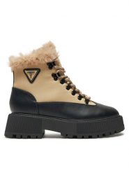 Guess Trapery Rezim FLFREZ ELE10 Beżowy. Brązowe botki Guess, z aplikacjami, z materiału, bez obcasa, bez zapięcia. Za 879.99 zł.
