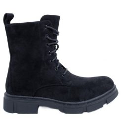 BM Workery sznurowane Turner Black czarne. Czarne botki BM, bez wzorów, klasyczne, bez obcasa, bez zapięcia. Za 163.28 zł.
