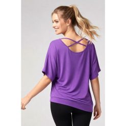 Bluzka damska do tańca i fitness Kizomba violet 2skin. Fioletowe bluzki 2SkIN, bez wzorów, bez kołnierzyka, bez ramiączek. Za 129.00 zł.