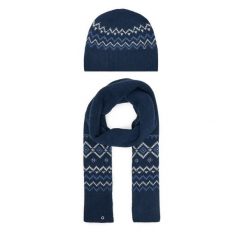 Zestaw szalik i czapka Guess. Niebieskie czapki zimowe Guess, na zimę, z aplikacjami. Za 569.99 zł.