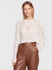 Gina Tricot Sweter Hedda 18423 Biały Relaxed Fit. Białe swetry Gina Tricot, m, bez wzorów, z syntetyku, bez ramiączek. Za 179.99 zł.