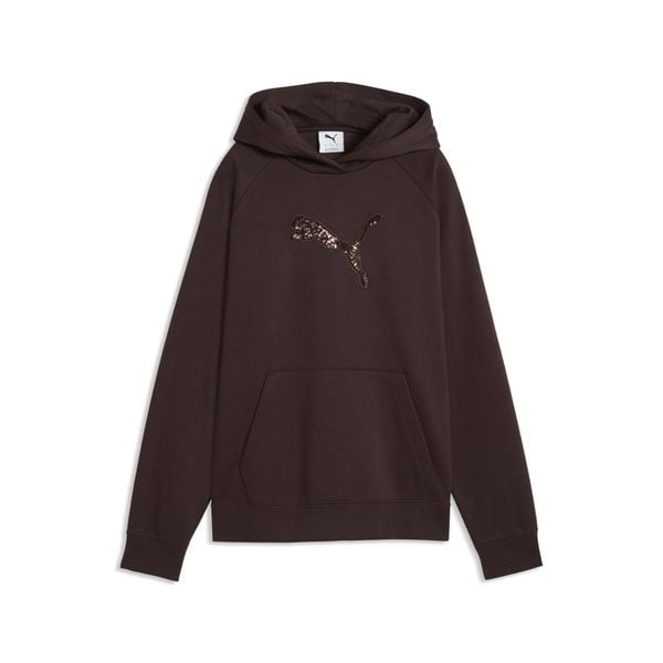 Damska bluza z kapturem Essentials Sequins PUMA. Brązowe bluzy Puma, l, bez wzorów, z bawełny, z kapturem. Za 249.00 zł.