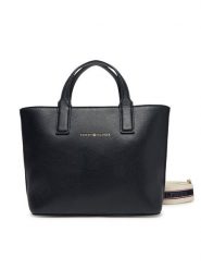 Tommy Hilfiger Torebka AW0AW17448 Granatowy. Niebieskie shopper bag Tommy Hilfiger, bez wzorów, ze skóry, bez dodatków. Za 559.99 zł.
