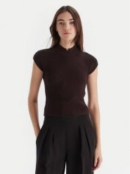 TWINSET Bluzka 252TT3550 Brązowy Regular Fit. Brązowe bluzki Twinset, xxl, bez wzorów, z wiskozy, bez kołnierzyka, bez ramiączek. Za 529.99 zł.