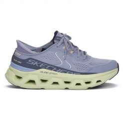 Buty do biegania damskie Skechers Blmt Glide Step. Niebieskie buty do biegania Skechers, bez wzorów, z materiału, bez zapięcia, do biegania. Za 583.00 zł.