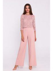 Stylove Kombinezon w kolorze jasnoróżowym rozmiar: M. Różowe kombinezony Stylove, m, bez wzorów, z koronki, bez kołnierzyka, bez ramiączek. Za 293.95 zł.