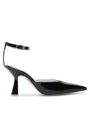 Chiara Ferragni Sandały CF3141-001 Czarny. Czarne sandały Chiara Ferragni, bez wzorów, ze skóry, bez obcasa, na słupku, bez zapięcia. Za 779.99 zł.