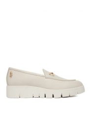 U.S. Polo Assn. Półbuty EO-NOVA001W/6L1 Écru. Białe półbuty wsuwane U.S. Polo Assn., bez wzorów, ze skóry, bez obcasa, na koturnie. Za 369.99 zł.