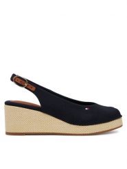 Tommy Hilfiger Sandały Flag Mid Wedge Espad Slingback FW0FW08595 Granatowy. Niebieskie sandały Tommy Hilfiger, bez wzorów, z materiału, bez obcasa, na koturnie, bez zapięcia. Za 259.99 zł.