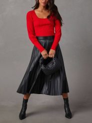 LA Angels Sweter w kolorze czerwonym rozmiar: S. Czerwone swetry LA Angels, s, bez wzorów, prążkowane, bez ramiączek. Za 130.99 zł.