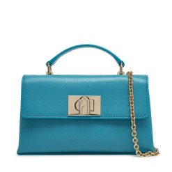 Torebka Furla. Niebieskie kopertówki Furla, bez wzorów, wizytowe, bez dodatków. Za 869.99 zł.