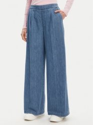 United Colors Of Benetton Spodnie palazzo 4KOWDF01B Niebieski Wide Leg. Niebieskie spodnie materiałowe United Colors Of Benetton, bez wzorów, z bawełny. Za 219.99 zł.