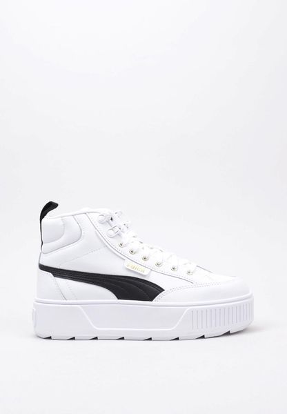 Buty do chodzenia damskie Puma Karmen Mid. Białe buty treningowe Puma, bez wzorów, z materiału, przed kolano, bez zapięcia, trekkingowe. Za 506.00 zł.
