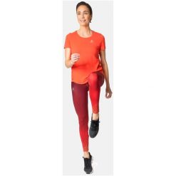 Koszulka tech. damska Odlo T-shirt crew neck s/s ZEROWEIGHT CHILL-T. Brązowe t-shirty sportowe ODLO, m, bez wzorów, bez ramiączek. W wyprzedaży za 130.00 zł.