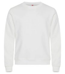 Clique Miami Roundneck - Unisex bluza z mieszanki bawełny – Off White. Białe bluzy CLIQUE, xl, bez wzorów, z bawełny, bez ramiączek, bez kaptura. Za 164.44 zł.