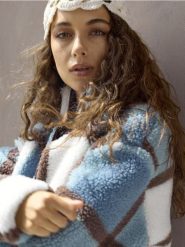 Bluza sherpa ze stójką w kratę - wielobarwny. Bluzy Sinsay, l, bez wzorów, bez ramiączek, bez kaptura. Za 59.99 zł.