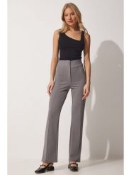 Happiness Istanbul Spodnie w kolorze szarym rozmiar: 40. Szare spodnie materiałowe Happiness Istanbul, bez wzorów, z materiału. Za 60.99 zł.