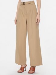 Weekend Max Mara Spodnie materiałowe Pino 2415131121 Beżowy Wide Leg. Brązowe spodnie materiałowe Weekend Max Mara, bez wzorów, z bawełny. Za 679.99 zł.