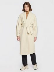 American Vintage Płaszcz wełniany Karabay KARA17BH22 Écru Relaxed Fit. Płaszcze American Vintage, na zimę, s, bez wzorów, z wełny, vintage, bez kaptura. Za 2,189.00 zł.
