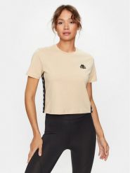 Kappa T-Shirt 313021 Beżowy Relaxed Fit. Brązowe t-shirty Kappa, l, bez wzorów, z bawełny, bez kołnierzyka, bez ramiączek. Za 79.99 zł.