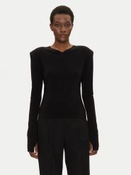 NORMA KAMALI Bluzka KK4246PLF32001 Czarny Regular Fit. Czarne bluzki Norma Kamali, s, bez wzorów, z syntetyku, bez kołnierzyka, bez ramiączek. Za 519.99 zł.