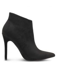 DeeZee Botki MONA J236-K768 Czarny. Czarne botki DeeZee, bez wzorów, z materiału, bez obcasa, na szpilce, bez zapięcia. Za 111.99 zł.