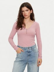 Lee Bluzka Henley 112355427 Różowy Slim Fit. Czerwone bluzki Lee, xl, bez wzorów, z wiskozy, bez kołnierzyka, bez ramiączek. Za 79.99 zł.