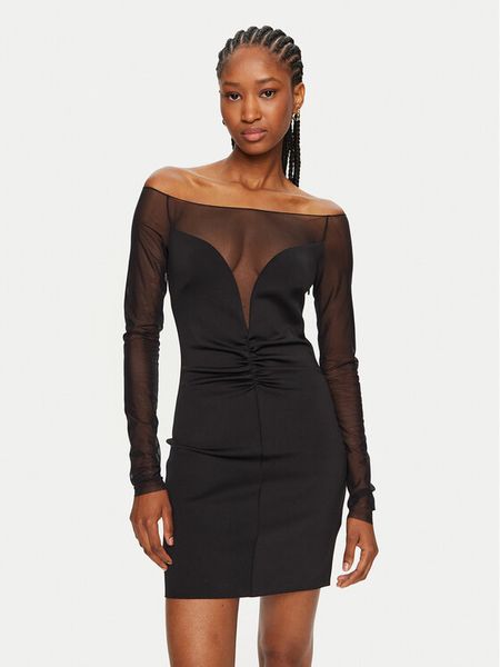 PINKO Sukienka koktajlowa Angres 103889 A208 Czarny Regular Fit. Czarne sukienki Pinko, bez wzorów, z syntetyku, wizytowe, bez kołnierzyka, bez ramiączek. Za 589.99 zł.