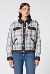 WRANGLER CHECK N DNM JKT DAMSKA KURTKA PRZEJŚCIOWA PARISIAN BLUE W4Q28TX96. Niebieskie kurtki Wrangler, s, bez wzorów, bez kaptura. Za 169.99 zł.