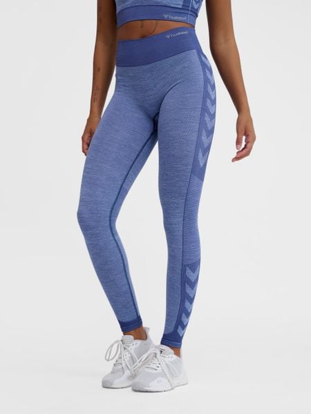 Damskie legginsy Hummel MT Shine Seamless. Niebieskie legginsy Hummel, bez wzorów, z poliesteru. Za 168.00 zł.