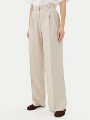Tommy Hilfiger Spodnie materiałowe WW0WW45460 Beżowy Relaxed Fit. Brązowe spodnie materiałowe Tommy Hilfiger, bez wzorów, ze lnu. Za 449.99 zł.