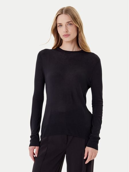 Calvin Klein Sweter LV044C339G Czarny Regular Fit. Czarne swetry Calvin Klein, m, bez wzorów, z wiskozy, bez ramiączek. Za 279.99 zł.