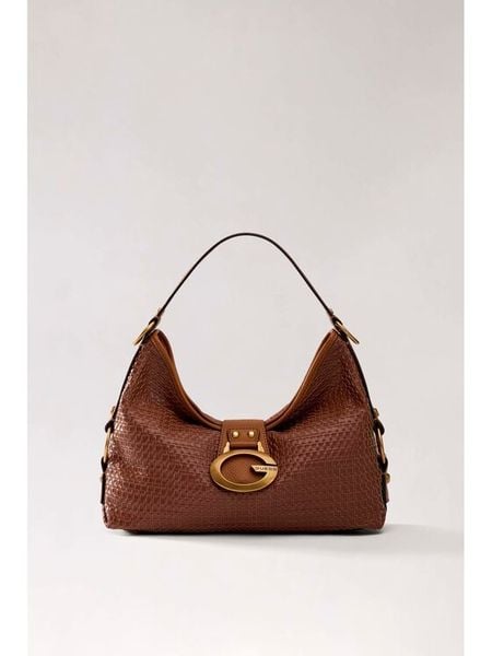 Guess Torebka 183624 Brązowy. Brązowe listonoszki Guess, z aplikacjami, bez dodatków. Za 674.99 zł.