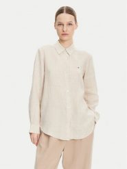 Tommy Hilfiger Koszula WW0WW44679 Beżowy Relaxed Fit. Brązowe koszule Tommy Hilfiger, bez wzorów, ze lnu, bez kołnierzyka, bez ramiączek. Za 399.99 zł.