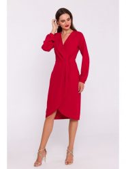 Stylove Sukienka w kolorze czerwonym rozmiar: XL. Czerwone sukienki Stylove, na co dzień, xl, bez wzorów, bez kołnierzyka, bez ramiączek, midi, proste. Za 291.45 zł.