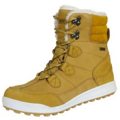 Wodoodporne buty zimowe damskie futro wełna jagnięca. Brązowe buty trekkingowe GUGGEN MOUNTAIN, na zimę, z futra, bez zapięcia. W wyprzedaży za 626.21 zł.