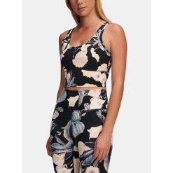 Top Damski Under Armour. Czarne topy Under Armour, bez wzorów, sportowe, bez kołnierzyka, bez ramiączek. Za 249.99 zł.