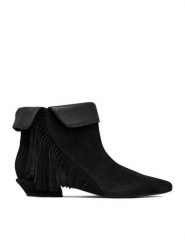 GINO ROSSI Botki EO-26124-03 Czarny. Czarne botki Gino Rossi, bez wzorów, ze skóry, bez obcasa, na słupku, bez zapięcia. Za 399.99 zł.