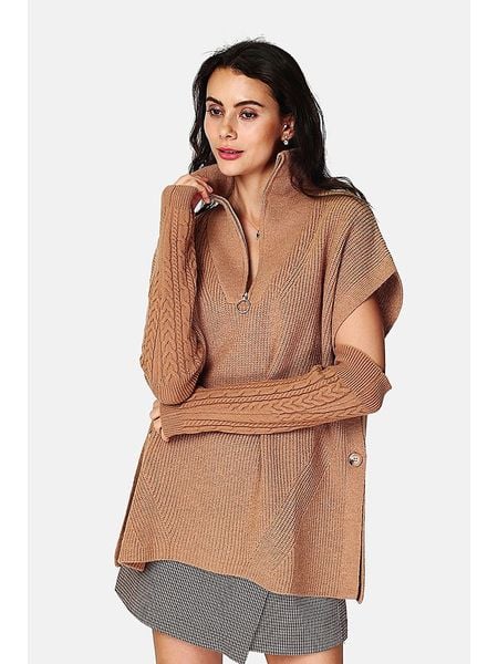 ASSUILI Ocieplacze w kolorze jasnobrązowym na ręce rozmiar: onesize. Brązowe rękawiczki Assuili, bez wzorów, ze splotem, klasyczne. Za 56.99 zł.