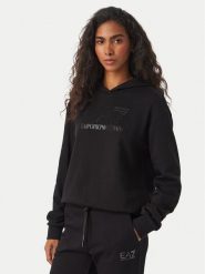 EA7 Emporio Armani Bluza 7W000537 AF15831 MC043 Czarny Regular Fit. Czarne bluzy EA7 Emporio Armani, m, bez wzorów, z bawełny, bez ramiączek, bez kaptura. Za 629.99 zł.