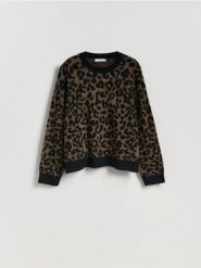 Sweter w panterkę - wielobarwny. Swetry Reserved, l, bez wzorów, z dzianiny, bez ramiączek. Za 139.99 zł.