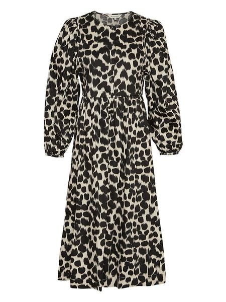 MOSS COPENHAGEN Sukienka "Ottelie Karalynn" w kolorze czarnym rozmiar: XL. Czarne sukienki Moss Copenhagen, na imprezę, s, bez wzorów, z wiskozy, klasyczne, bez kołnierzyka, bez ramiączek, midi. Za 170.47 zł.