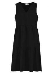 Sublevel Sukienka w kolorze czarnym rozmiar: M/L. Czarne sukienki Sublevel, l, bez wzorów, z bawełny, bez kołnierzyka, bez ramiączek, midi. Za 110.55 zł.