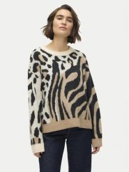 Vero Moda Sweter Kai 10310645 Beżowy Regular Fit. Brązowe swetry Vero Moda, l, bez wzorów, z syntetyku, bez ramiączek. Za 89.99 zł.