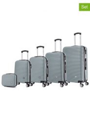 Geographical Norway 5-częściowy zestaw "Solomun" w kolorze srebrnym rozmiar: onesize. Szare walizki Geographical Norway. Za 594.39 zł.