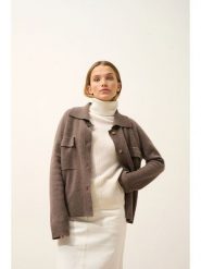 Just Cashmere Kaszmirowy kardigan "Hekla" w kolorze szarobrązowym rozmiar: XXL. Brązowe swetry Just Cashmere, xxl, bez wzorów, z kaszmiru, bez ramiączek. Za 804.99 zł.