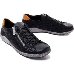 RIEKER L7560-00 black, półbuty damskie. Czarne półbuty wsuwane Rieker, bez wzorów, bez obcasa. Za 319.90 zł.