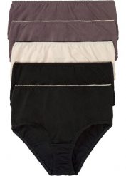 Figi maxi (5 par). Szare figi bonprix, bez wzorów. Za 67.99 zł.