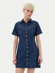 Levi's® Sukienka jeansowa Rinoa 001HR-0000 Niebieski Standard Fit. Niebieskie sukienki s, bez wzorów, z bawełny, bez kołnierzyka, bez ramiączek. Za 269.99 zł.