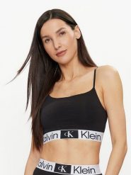 Calvin Klein Underwear Biustonosz top 000QF7587E Czarny. Czarne biustonosze Calvin Klein Underwear, xl, bez wzorów, z bawełny, bez kołnierzyka, bez ramiączek. Za 99.99 zł.